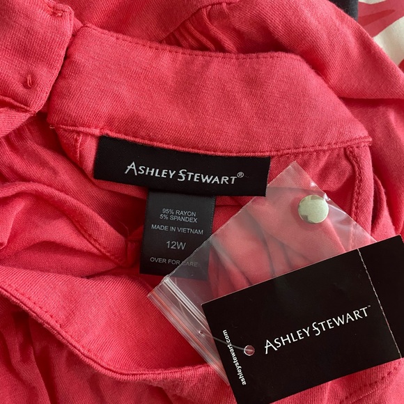 Ashley Stewart Geranium Pink Jewel Neckline with Keyhole MIDI Dress SKU0206 - Picture 7 of 7